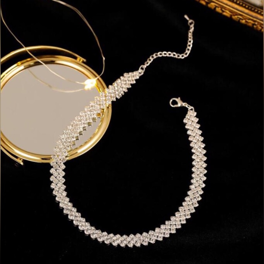 New Vintage Style Crystal Rhinestone Choker Necklace - Picture 9 of 16